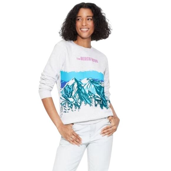 The Beach Boys Women's Mountain Graphic Sweatshirt Heather Gray Size M - Picture 1 of 5